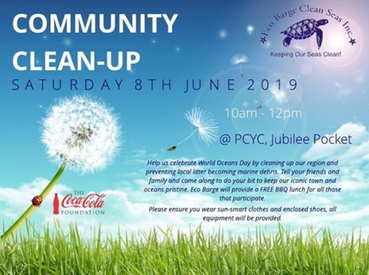 Eco Barge Clean Seas Community Clean Up poster