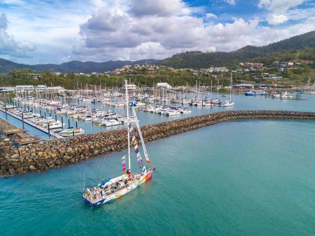 The Clipper Round the World Yacht Race crew and vessels arriving into Coral Sea Marina in 2018