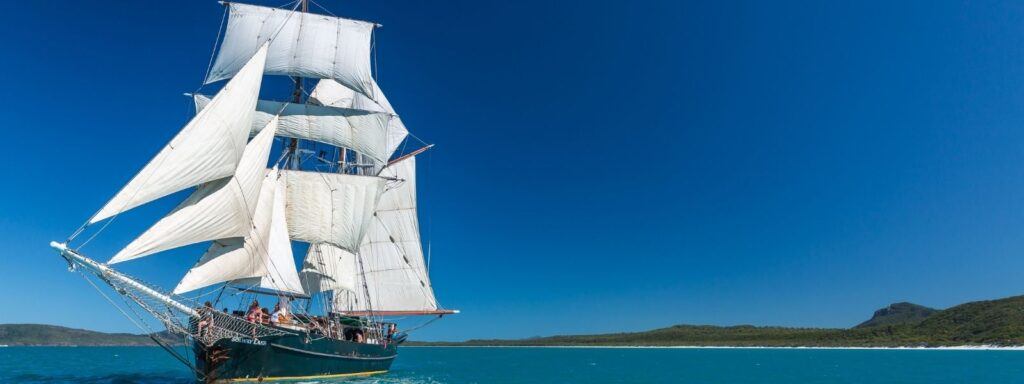 Tall Ship, Solway Lass, under sail in the Whitsundays