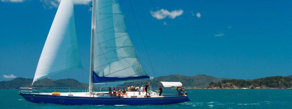 Sailing maxi yacht, Southern Cross, in the Whitsundays