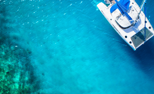 catamaran in tropical waters
