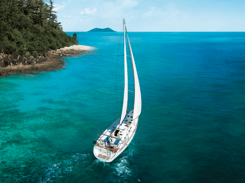 A yacht sailing in the Whitsundays