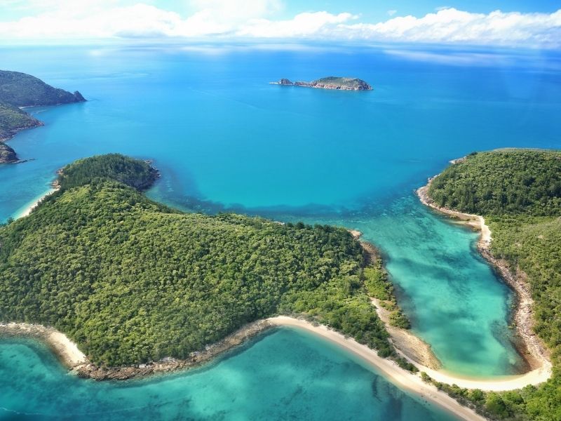 Tropical islands and blue sea