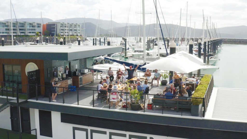 Ocean Club sun deck at Coral Sea Marina